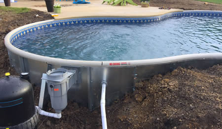 Stealth semi inground pool