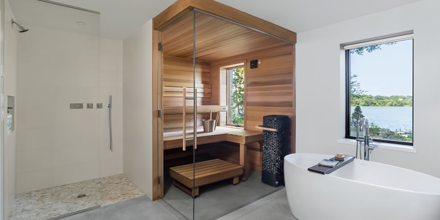 Nashville personal sauna in bathroom