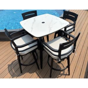 Bellmore 5p White Sintered Swivel Bar Set