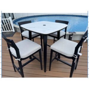 Bellmore 5pc White Sintered Barstool Set