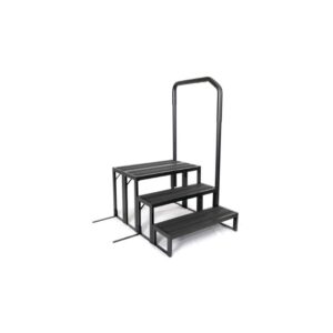 Stealth 3 Tread Spa Step with Side Rail - Black